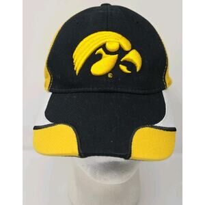 Iowa Hawkeyes Black Yellow CSI‎ Embroidered Logo Strapback Cap Capsmith Hat NCAA